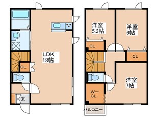 Cher NishiokaⅣの物件間取画像